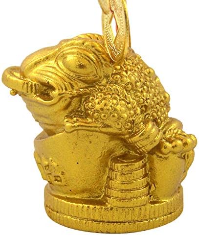 O Needzo Gold Toned Feng Shui Wealth Money Frog, 3 1/2 polegada