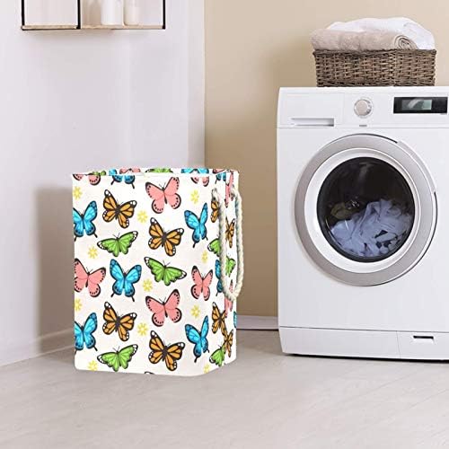 Lavanderia cestar borboletas coleta de padrões cesto de armazenamento de lavanderia dobrável com