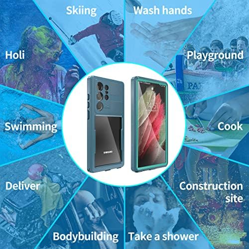 Samsung Galaxy S23 Ultra Case à prova d'água com protetor de tela embutido, cobertura de proteção intensa integral,