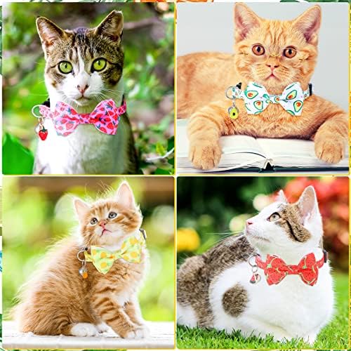 6 peças colarinho de gato breakaway com gravata borboleta removível e sino para garotas gatos gatos