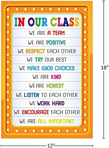Poster das regras da sala de aula do Facraft, 12 x 18 Decorações de sala de aula motivacionais, pôsteres