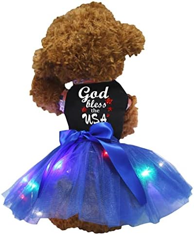 Petitebella Deus abençoe o vestido de cachorro dos EUA