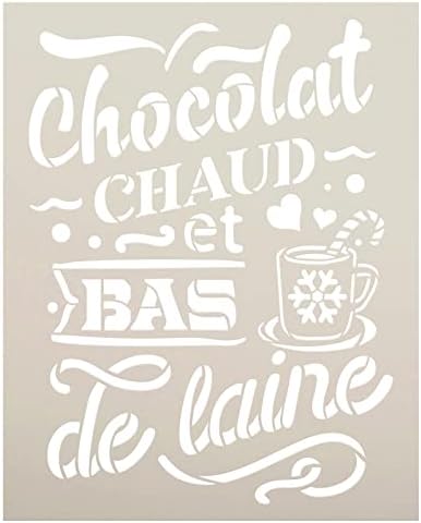 Chocolat Chaud et Bas de Laine Estêncil com caneca por Studior12 - Selecione Tamanho - EUA Made - Craft DIY Christmas