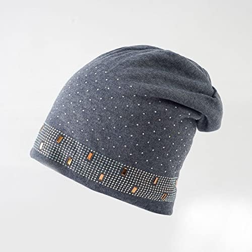 Chapéus de gorro para mulheres inverno macio e quente chapéu de lã de lã de chapéu térmico moda shrenstones ladrinhas chunky skull tap