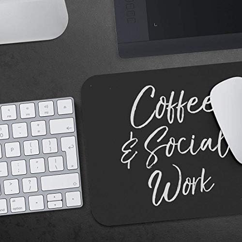 XPuffer Funny Coffee de 9 polegadas Mousepad Cafe MouseMat - Presente de assistente social fofo para mulheres engraçadas