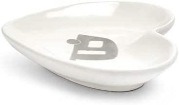Demdaco Lake Camper Slate Grey 4 x 3,5 grés de cerâmica Dish de bugiganga do coração