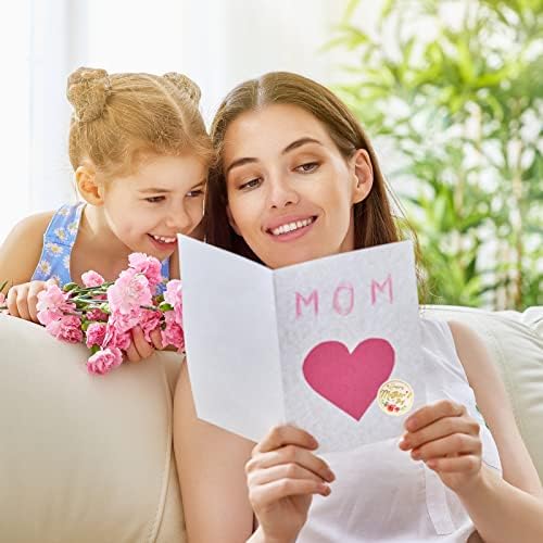 Acetiamina Feliz Dia das Mães Rolo de etiqueta Roll, 1,5 500 PCs Floral Mothers Day Presente Tags
