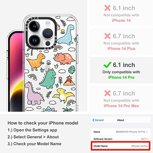 Mosnovo Compatível com o iPhone 14 Pro Case, [BufferTech 6,6 pés de impacto] [Anti Poel Off Tech]