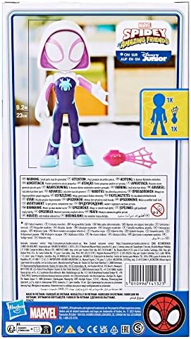 Hasbro Marvel Spidey e seus amigos incríveis sobresamam a figura de ação fantasma-aranha, brinquedo de