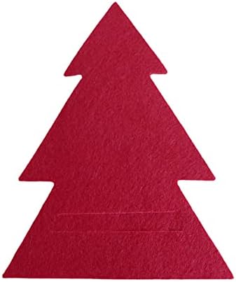 Bolsa de talheres de Natal de suporte magnético | 4 peças/conjunto Árvore de Natal Não tecido
