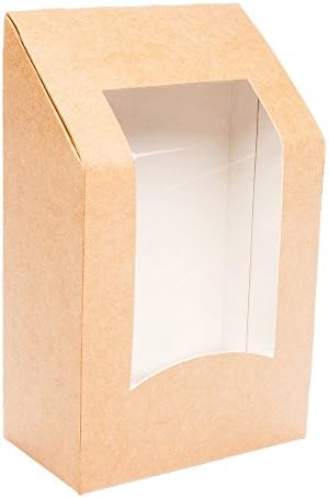 Visor de papel sanduíche de papel - placa de embrulho descartável - Kraft - 9 - 25ct Caixa - Restaurantware