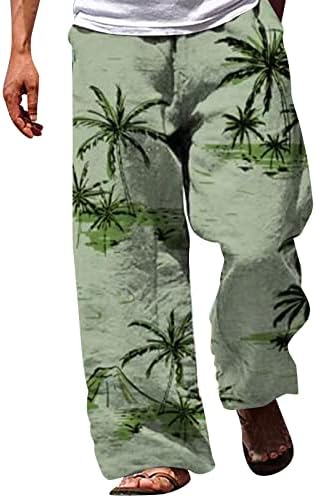 Miashui Tie Band Moda Casual Casual e linho de linho Coloque as calças de tamanho grande calças de calças