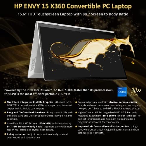 HP Envy 15T X360 2021 i7-1165g7 Quad Core 11th Gen, 16 GB RAM, 1 TB SSD, 15,6 FHD Touch, caneta de inclinação,