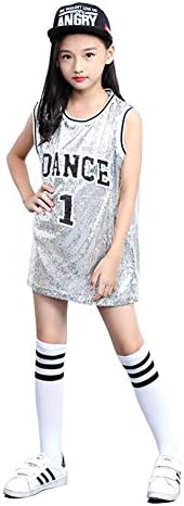 Lontakids Girls Dance Tank Top Top Costume vestido com mangas de hip hop de hip hop Modern Jazz dançarino