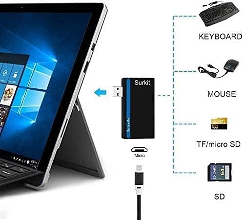 Navitech 2 em 1 laptop/tablet USB 3.0/2.0 Adaptador de hub/micro USB Entrada com SD/micro sd leitor de cartão compatível