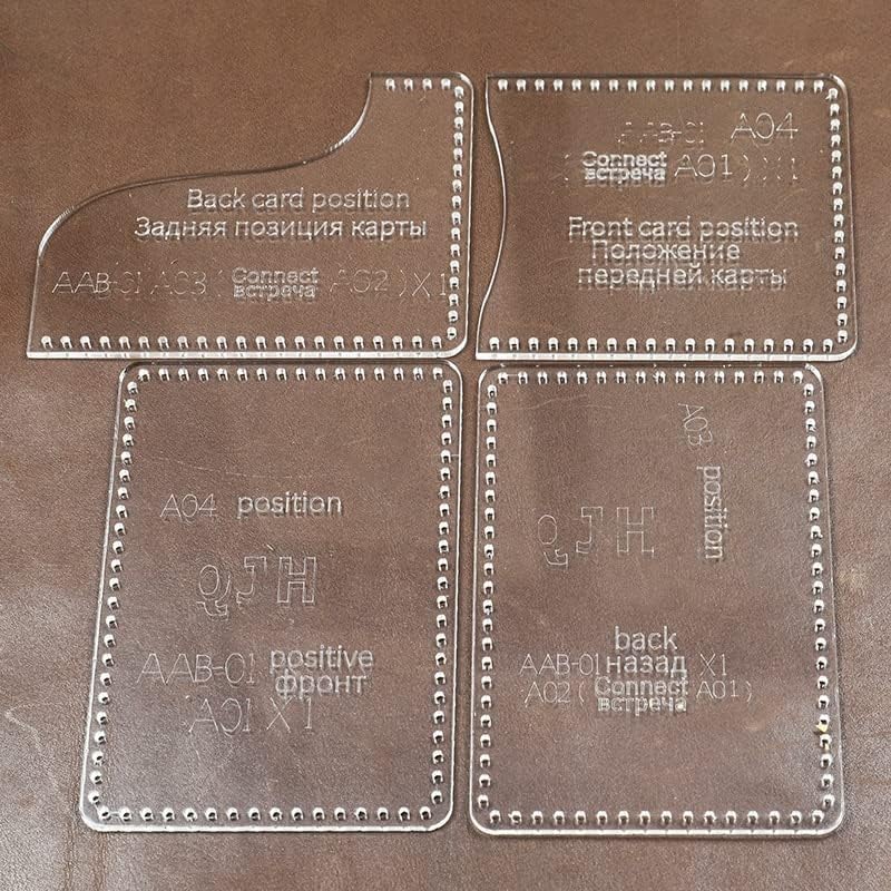 Nome da bolsa de cartão Kraft Papel Pattern Leather Business Titular do modelo de acrílico Desenho Desenho Diy Card de couro conjunto de costura estêncil -