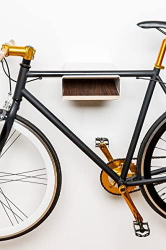 Prateleira de rack de bicicleta Stike-cabidador de bicicleta multifuncional montado na parede com prateleira-bambu premium e suporte de bicicleta de montagem de parede de alumínio-prateleira de exibição minimalista japonesa para bicicletas