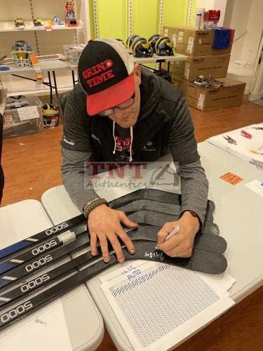 Darren McCarty e Claude Lemieux assinaram e inscritas Fight Night Stick JSA CoA - Sticks NHL autografados