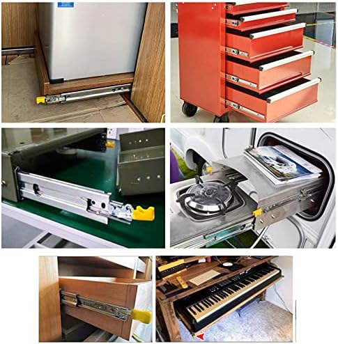 A invenção relaciona -se a um trilho de deslizamento do gabinete do tipo de rolamento de esferas, corredores de gaveta de gabinete de metal pesado de 1 par de ite