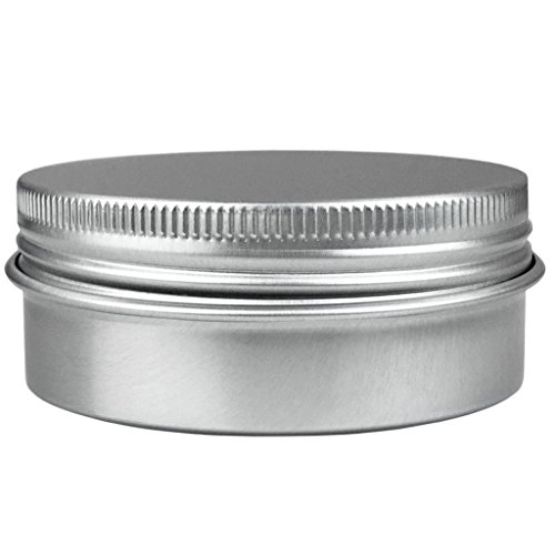 Vasos de lata de alumínio, latas de metal de amostra cosmética a granel vazio, tampa da tampa de parafuso de