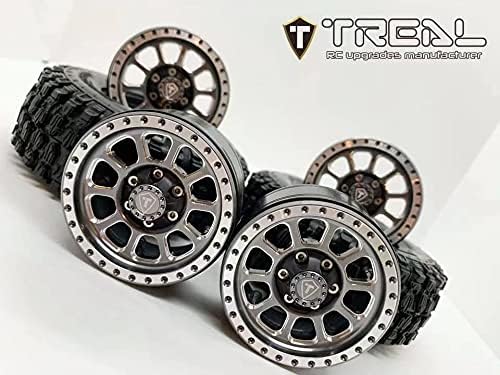 Treal 1.9 aros de roda de beadlock CNC Alumínio CNC 4pcs-set para 1:10 RC CRAWLER TRX-4 AXIAL SCX10 II