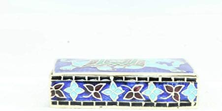 Rajasthan Gems Caixa de bugigangas feitas à mão 925 Sterling Silver Elephant Old esmalte a cor Cloisonne - 9