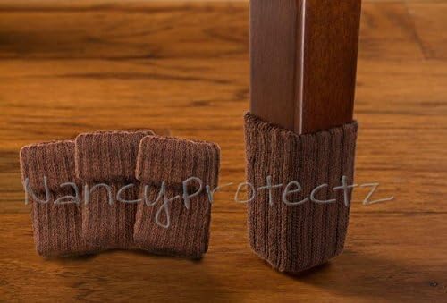 Pequeno/chocolate marrom, Nancyprotectz patenteou com alças emborrachadas/protetores do piso da perna