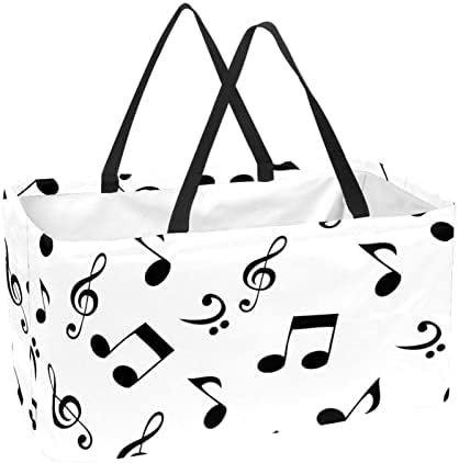 Música de cesto de compras reutilizável portátil portátil Picnic Grocery Bags Saco de cestas de cesta de