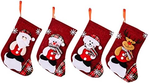 Presentes infantis Santa Snowman rena Urso Berto de Natal Decorações de meias vermelhas meias de Natal Ornamento de lustre para carro