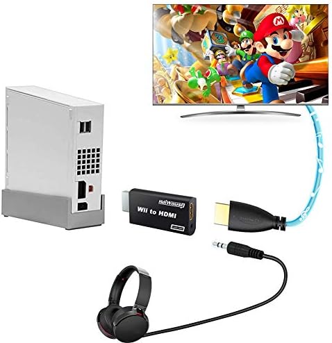 Adaptador HDIWOUSP HDMI para conversor Wii, Wii para HDMI Saída de saída de vídeo Adaptador de áudio com cabo HDMI 1M com saída de áudio de 3,5 mm suporta 720/1080p Todos os modos de exibição Wii compatíveis para Nintendo