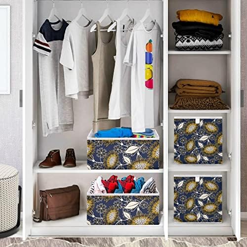 VISESUNNY Cascas de armário Retro Girassol Retro Bins de armazenamento de estilo de estilos cestas de tecido para