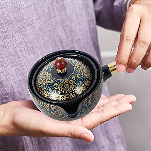 Belisco de cerâmica chinês de chá sherchpry, panela de chá kungfu, chaleira de chá lateral, filtro de café de chá de mão retrô, filtro de café