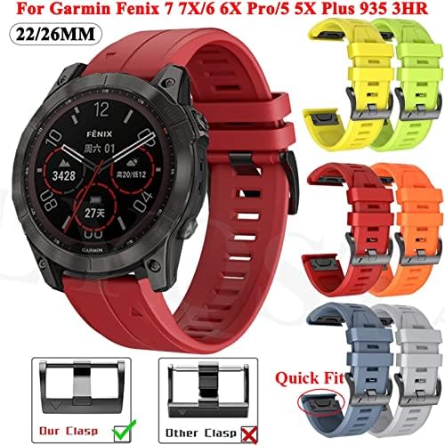 Rorffk silicone Quickfit Watch Band tapas para Garmin Fenix ​​7 7x 6 6x Pro 5x 5 3HR Enduro 935 945 D2 Smart Watch Band 22 26mm
