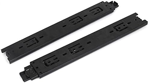 Aexit 2 PCS Hardware de armário preto 3 Seções Seções de gaveta de gaveta de gabinete de metal rolamento de slides slides de gaveta de 12 comprimento