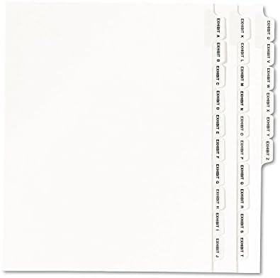 Avery 01370 Side Divider, Título: Anexo A-Z, Tamanho da Carta, Branco, 25/Set