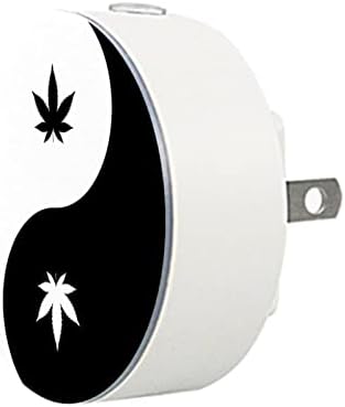 2 Pacote de plug-in Nightlight LED Night Light Yin Yang Folha drogas com sensor de entardecer para o amanhecer