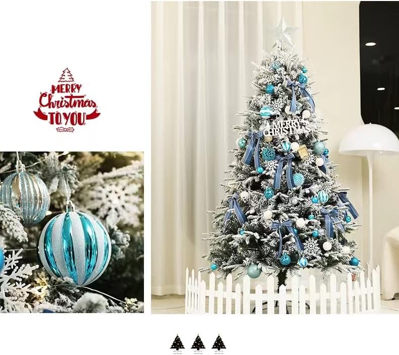 Weyue Christmas Champagne Gold pe bola de cedro árvore de natal pacote azul pacote home shopping ornamentos decorações de janelas, multi colorido