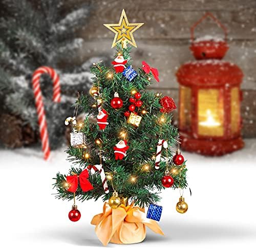 ABAODAM 1 SET Set Artificial Christmas Tree Adornment Small Christmas Tree Light String Decoration Desktop Xmas Tree Ornament