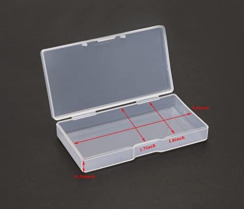 Mini skatista 3,52 × 1,8 × 0,55 Pequena caixa de amostra de plástico transparente de tamanho pequeno retângulo de plástico transparente jóias caixa