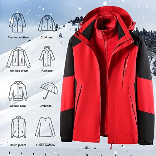 Jaquetas de quebra -vento dgoopd para homens jaqueta de neve de esqui à prova d'água com capuz grosco de mountain
