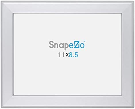 Quadro de certificado de Snapezo 8.5x11, prata, perfil de alumínio de 1,25 polegada, moldura de carregamento