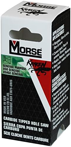 Morse Kraken Mhstk09, serra de buraco, gorjeta de carboneto, 9/16 de diâmetro, 1 lâmina