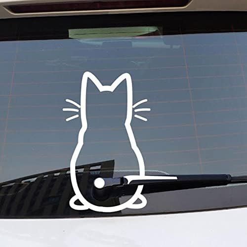 Decalque de carro de gato engraçado Ikasus, fofo de pára -brisa de carro de pára -quedos de pára -quedas