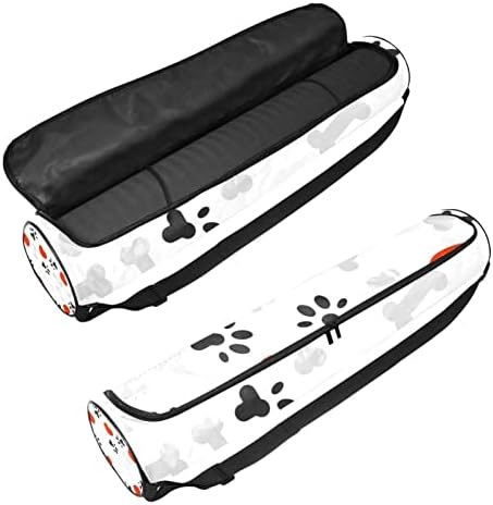Bolsa de transportadora de tapete de ioga com alça de ombro GRRY BONE PRESTRA BOLE CORAÇÃO Vermelha, 6,7x33.9in/17x86 cm Yoga Mat Bag Bag Bag Saco de praia