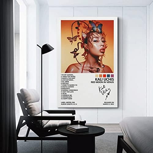 Suanye Kali Uchis Poster Lua Vermelha na capa do álbum Venus Poster para quarto de pintura decorativa estética Arte de parede 12x18innch