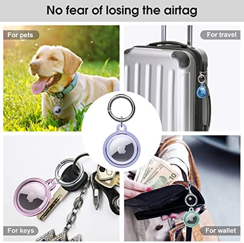 Airtag Holder Air Tags-4 Pack Packer Airtag Keychain para maçã Air Tag Airrtag Caixa Airrtag para colarinho de cachorro, chaves, carteira