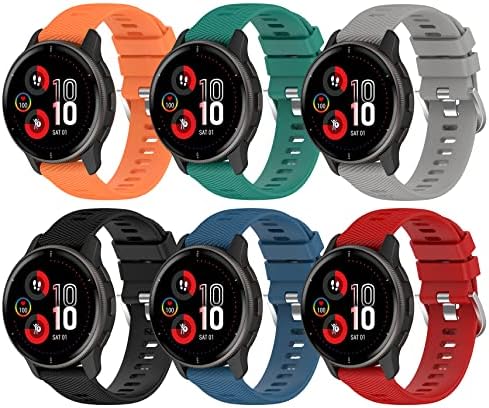 TENCLOUD 6COLORS Bands compatíveis com Garmin Forerunner 255 Watch Bands 22mm Band, Silicone Pulsed Strap Substacemory Acessories Band for Forerunner 255 Music