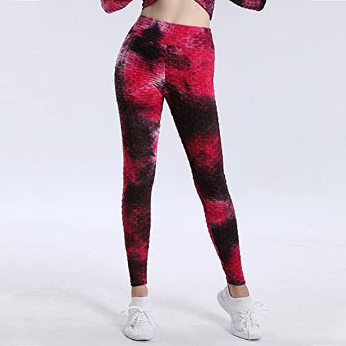 Gradiente Tie-Dye Yoga Workout Leggings Para mulheres de alta cintura de cintura