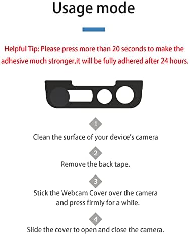 Capa da webcam da Eysoft, capa da câmera frontal compatível para iPhone 13, iPhone 13 mini, iPhone 13 Pro, iPhone 13 Pro Max, Protect Privacy and Security, não afeta o ID da face, 2 Pack-Black