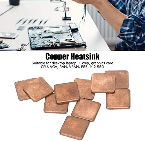 100pcs kit térmico do calço de cobre, dissipação de calor de cobre puro, dissipador de calor de resfriador